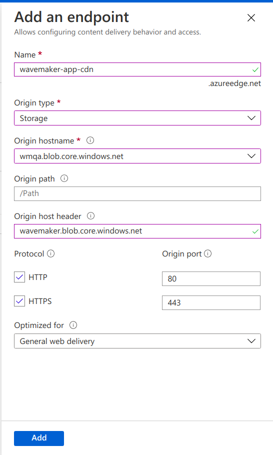 CDN endpoint