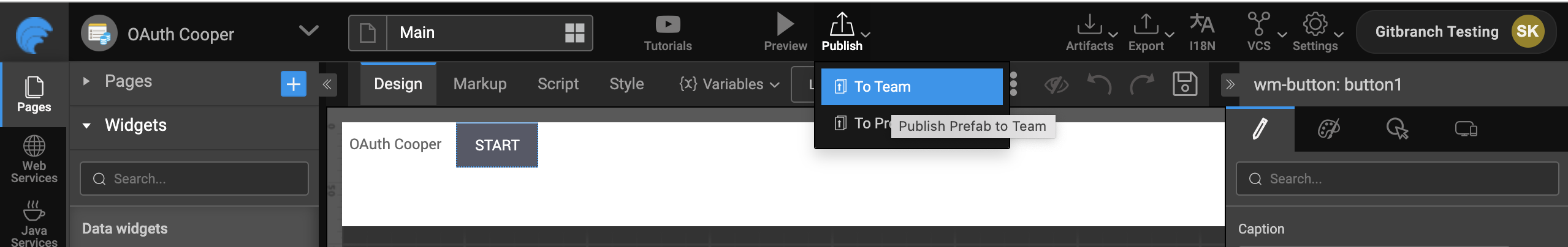 publish to team