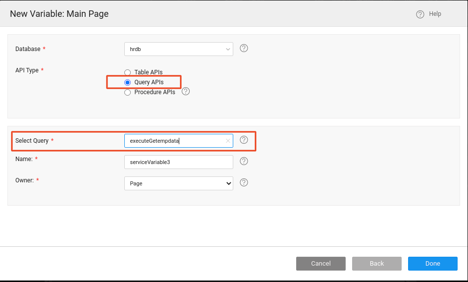 Query-variable-creation