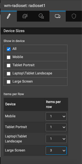 radioset layout