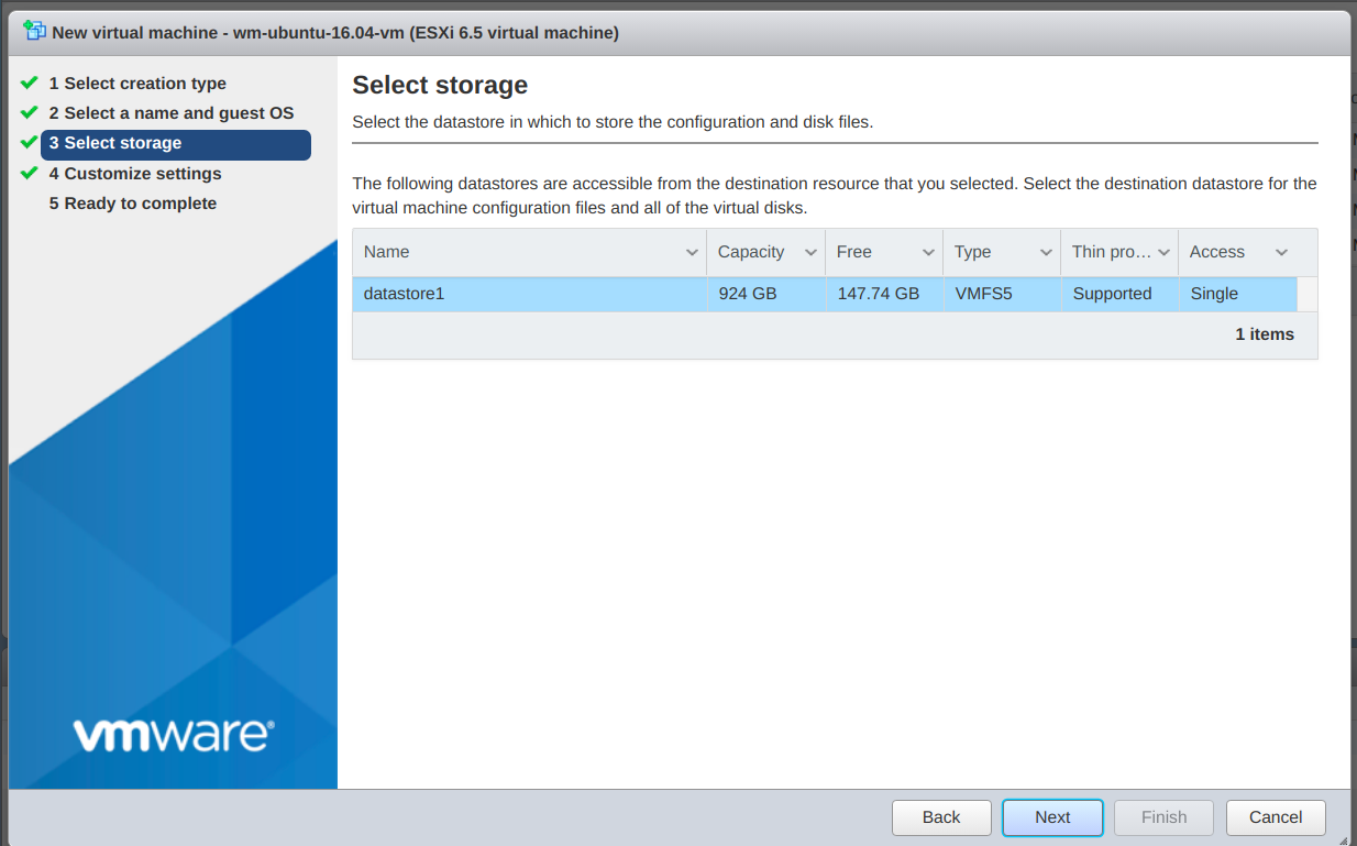 database selection